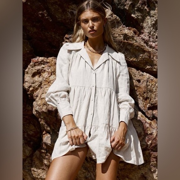 DISSH Dresses & Skirts - DISSH eloise natural linen mini dress